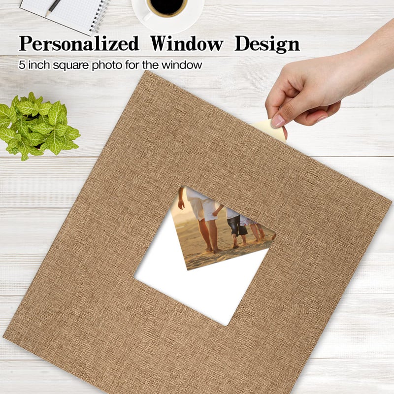 potricher Linen Hardcover Photo Album 4x6 600 Photos Large Capacity for Family Wedding Anniversary Baby Vacation (Khaki, 600 Pockets) - Image 2
